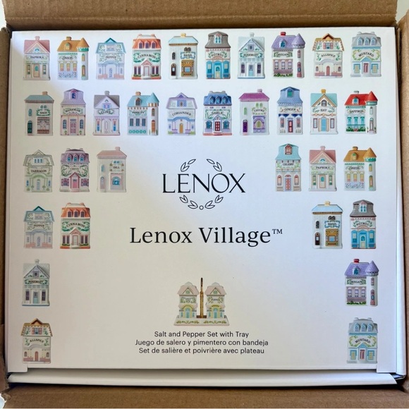 Charming 2025 LENOX Spice Village Pink and White Salt and Pepper Shaker Set - Picture 6 of 7